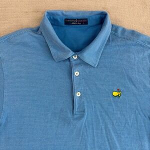 Clubhouse Collection Masters Logo Golf Polo Shirt Men XL Blue SS Made in Italy
